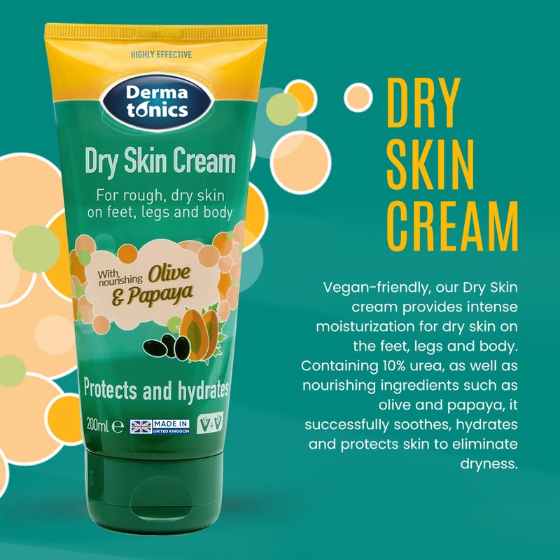 Dermatonics Dry Skin Cream for Cracked Heels, Hands & Feet | 10% Urea Intensive Care Solution, Softening Calloused, Rough & Damaged Skin - Absorbs Quickly | Hydrating Moisturizer - Daily Use | 200 ml - Image 2